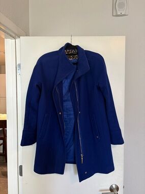 Ellen Tracy Classic Navy Wool-Blend Coat
